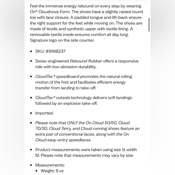 On Running Cloudnova Form Size 9 NEW - Picture 4 of 13